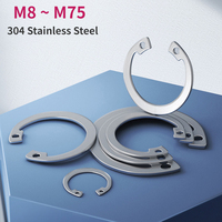 M8 M9 M10 M11 M12 M13 M14 M15~M75 304 Stainless Steel Internal Circlips Snap Lock C-Clip Hole C Type Retaining Ring Clamp Spring