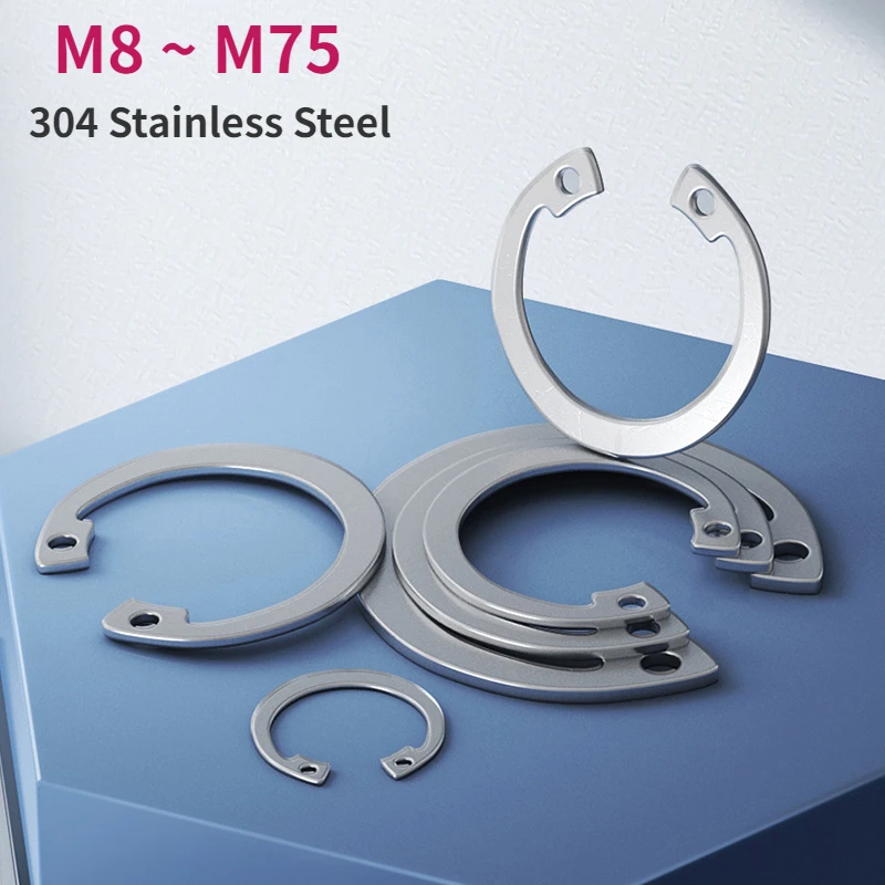 M8 M9 M10 M11 M12 M13 M14 M15~M75 304 Stainless Steel Internal Circlips Snap Lock C-Clip Hole C Type Retaining Ring Clamp Spring