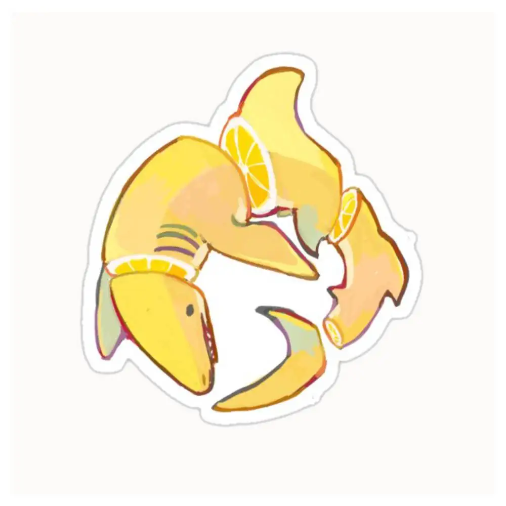 Lemon Shark Waterproof Stickers For Decorating Car Windows Motorcycles And Computers.