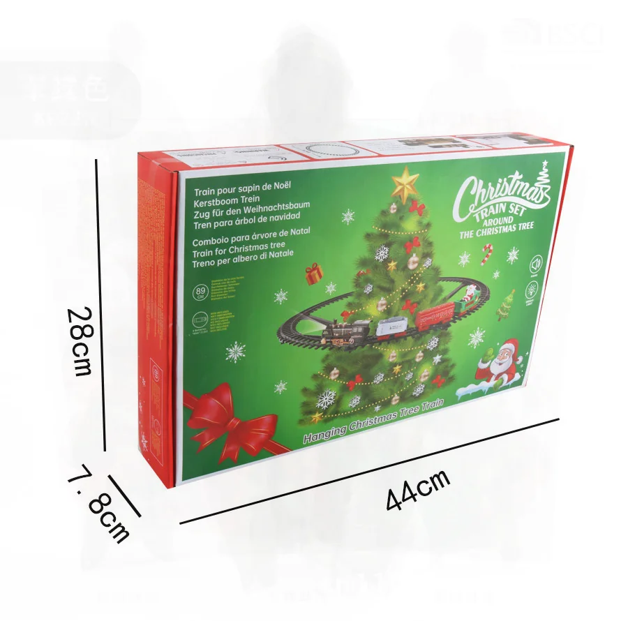 Hanging Christmas Music Light Electric Tree Circumventing Children's Toy Train Remote Control Trackless Toy Car Wholesale