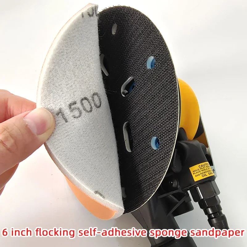 6‑Inch 150mm Hook‑and‑Loop Foam Sanding Disc, Round Flocked‑Back Abrasive Pad P400‑P3000 Compatible with FESTOOL, MIRKA, 3M
