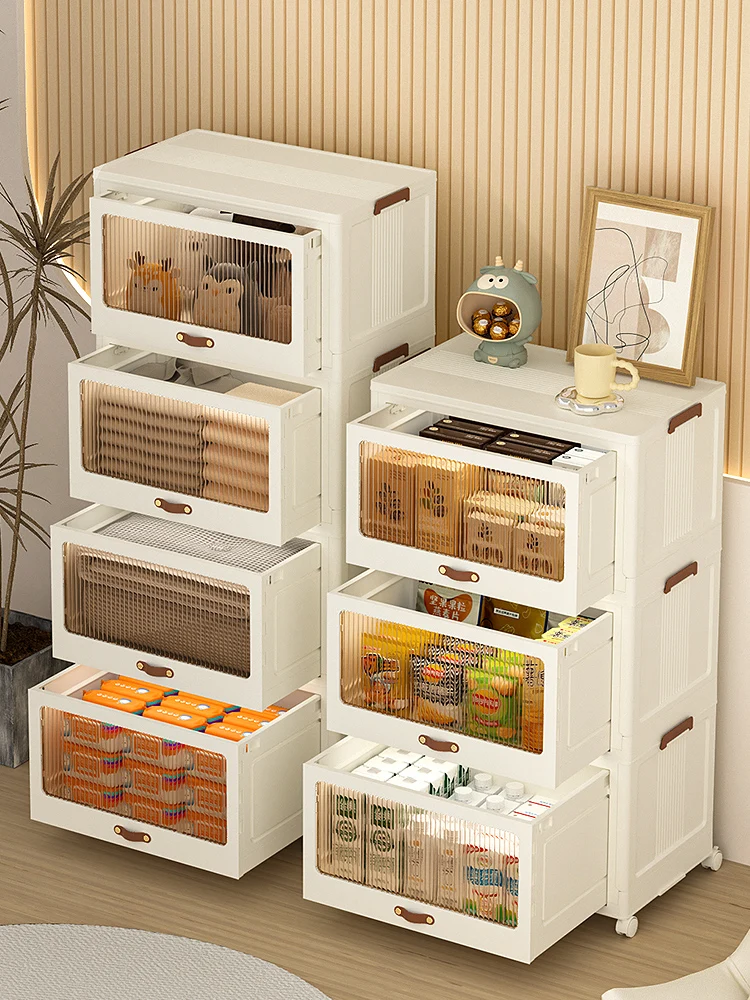 Folding Wardrobe Folding Storage Box Living Room Organizer Drawer Bins Thickened Closet Containers Cabinet Bedside Table