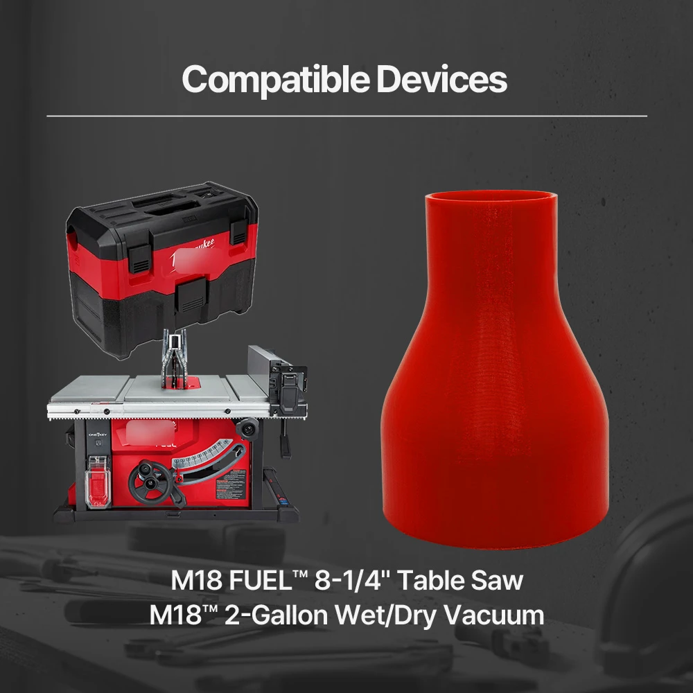 Table Saw Vacuum Hose Adapter, Dust Extractor Connector Compatible with Milwaukee Table Saws, Workshop Woodworking Cleaning Acce - view 3