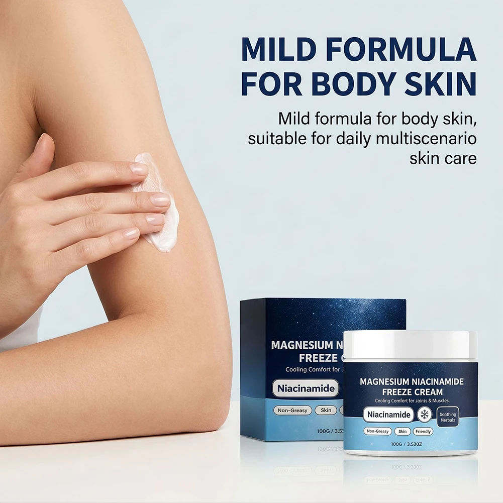 Magnesium-Niacinamide Freeze-Cream Cooling Body Lotion Hydration After-Sun Cooling Relief Lotion Summer Beach Vacation Essential