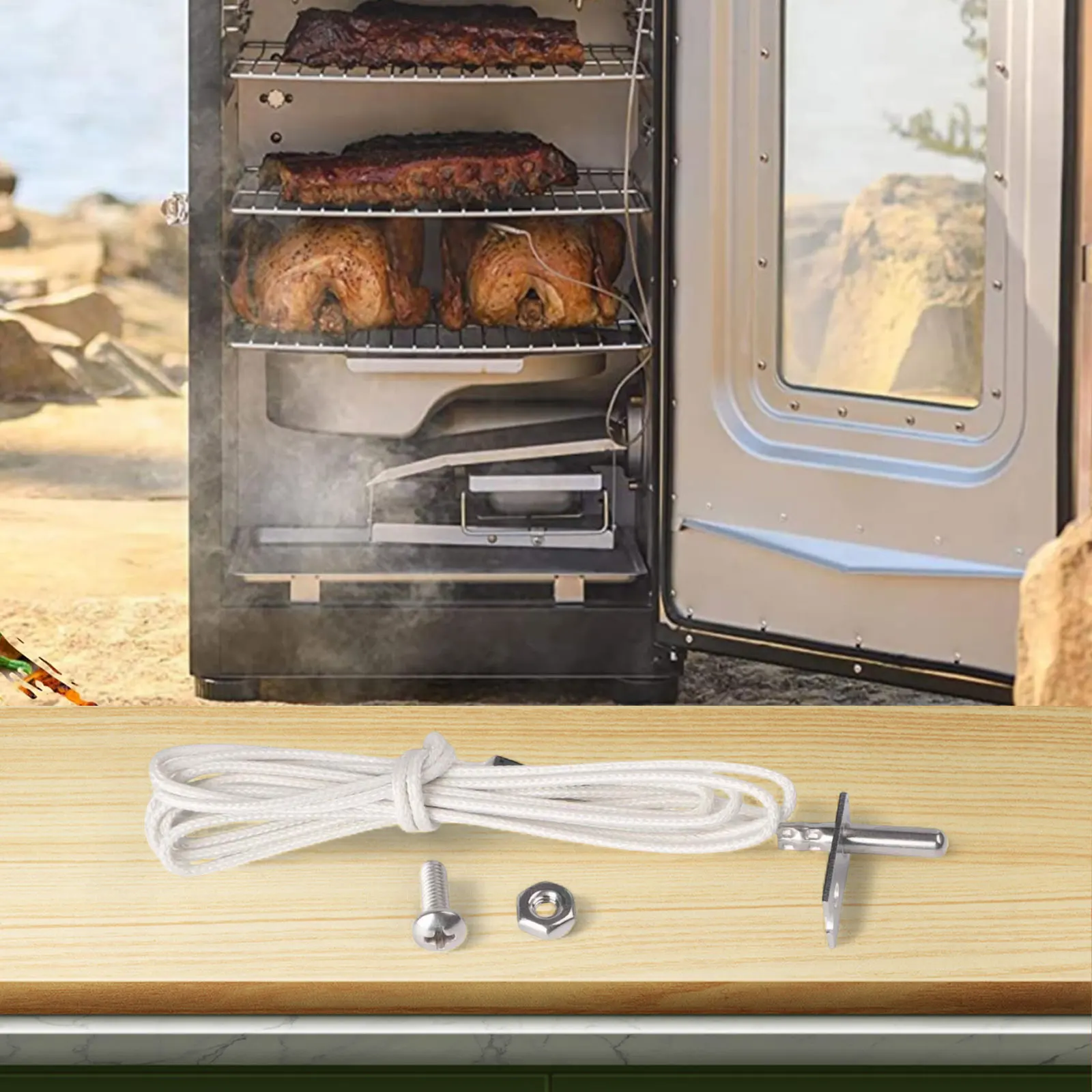 Accurate Monitoring Electric Smokers BBQ Tools Cooking Accessories Accurate Temperature Monitoring Advanced Temperature Sensor