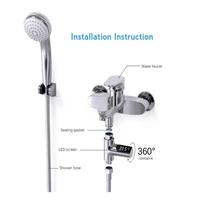 Smart LED Bathroom Shower Thermometer Kitchen Digital Faucet Water 360° Power Flow Shower Generation Rotating Thermometer Water