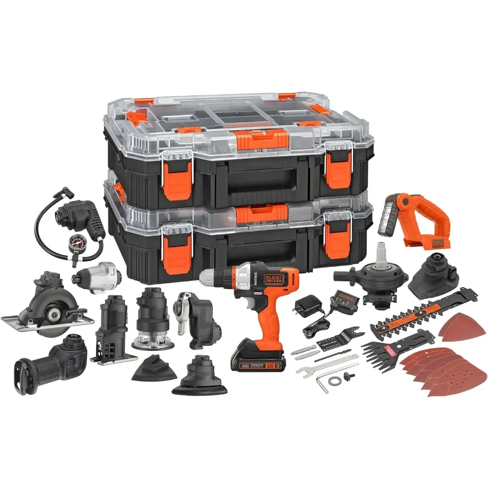 20V MAX Power Tool Kit, Includes Cordless Drill, 12 Attachments and Storage Case (BDCDMT1212KITC1).NEW