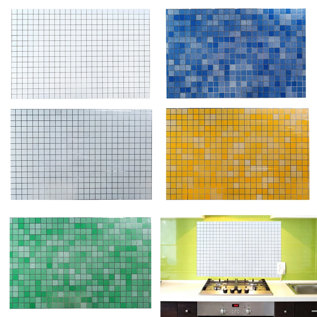 45x70cm Mosaic Self-adhensive Anti Oil Waterproof Wall Stickers Home Decor bathroom and kitchen Backsplash Tiles