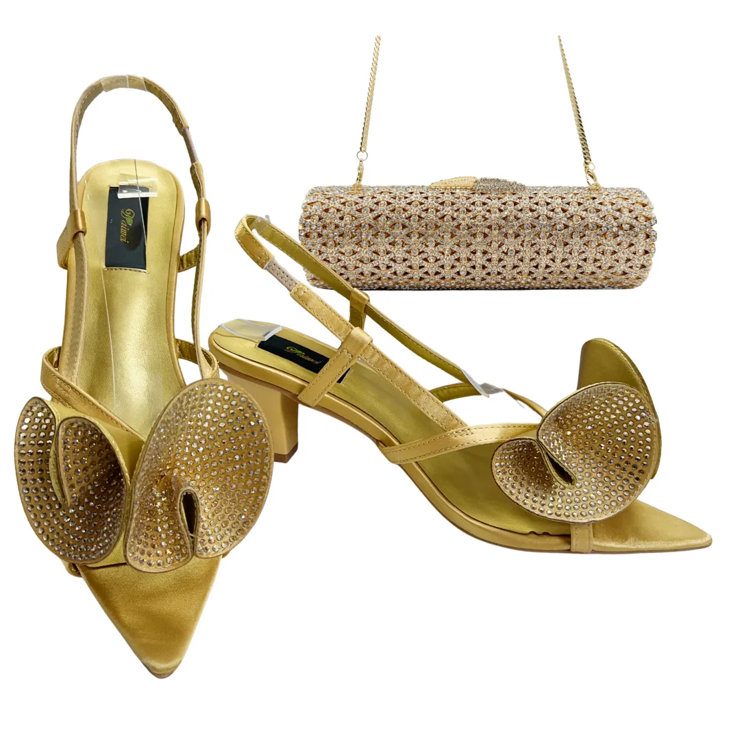 Italian Designer Evening Shoes With Clutch Bag Set for African Wedding and Bridal Occasions Lace Embroidered Beads Women's Shoes image 3