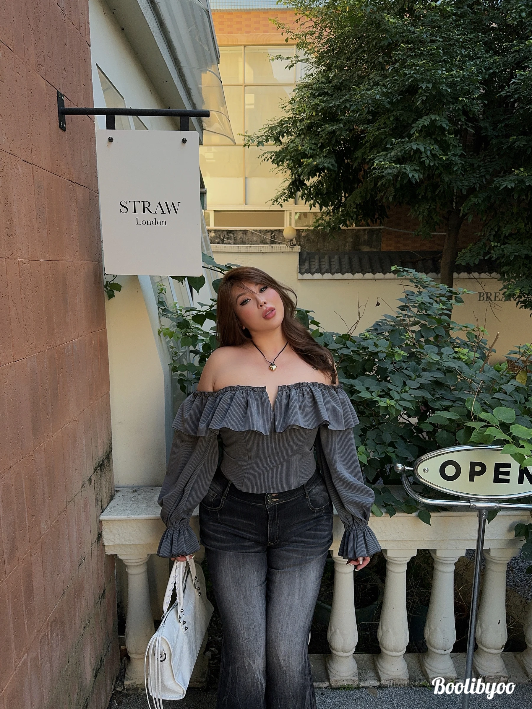 

Модный укороченный топ Boolibyoo Freetown в стиле ретро с полосками, на одно плечо, из смесового хлопка и полиэстера, оверсайз