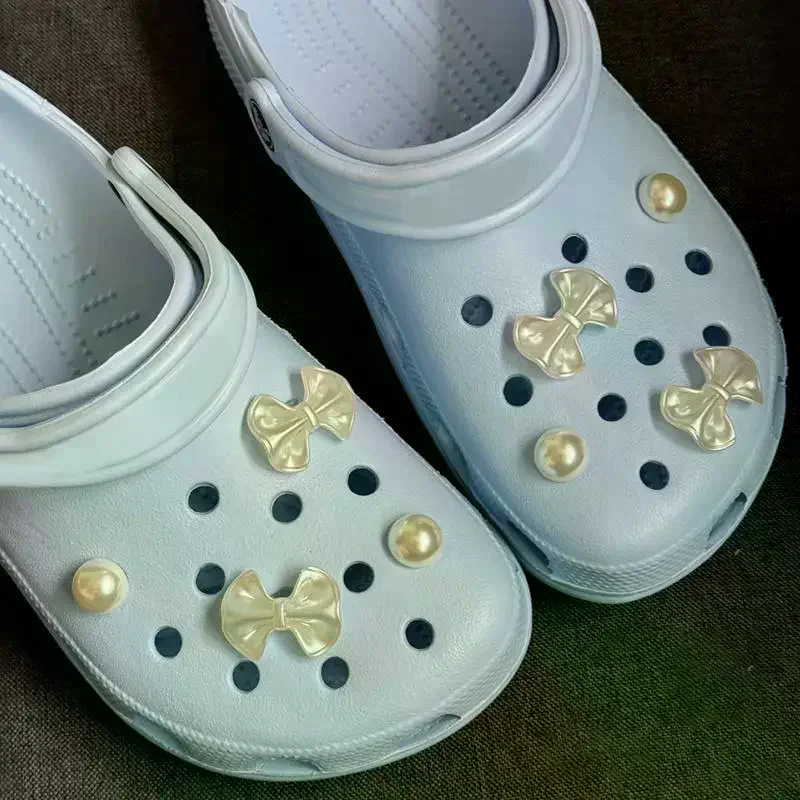 DIY Stylish Bow Shoe Charms For Clogs Slides Sandals Garden Shoes Decorations Charm Set Accessories Kids Gifts