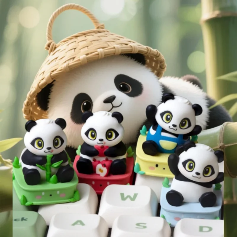 Original Panda Anime Theme Keycap Mechanical Keyboard Resin Custom Cute Keycap PC Game Keyboard Accessories Cartoon Gift Collect