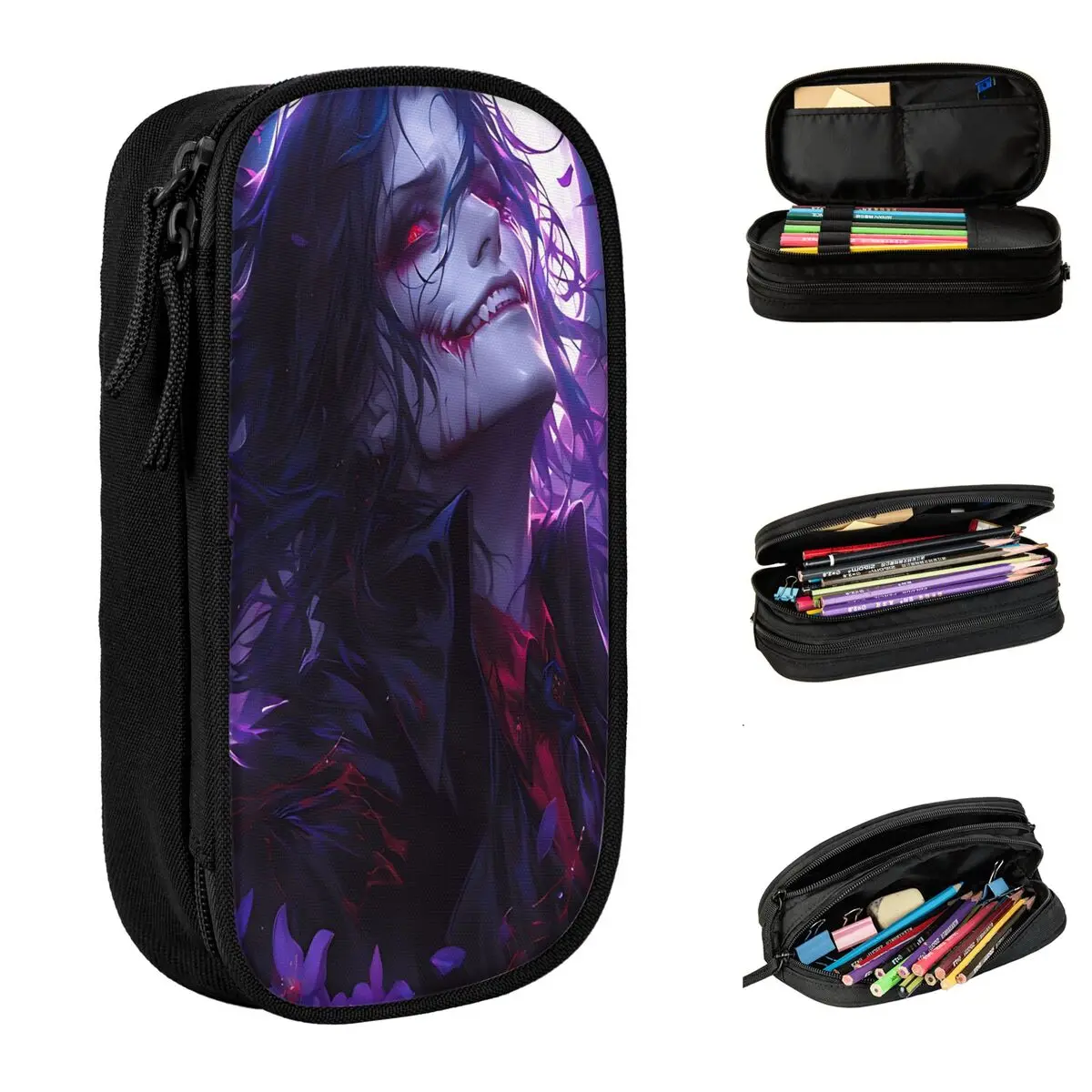 

Alucard Hellsing Pencil Case Large Pencil Bag Boy Girl Canvas Cool Back To School Pencil Cases Custom DIY Supplies