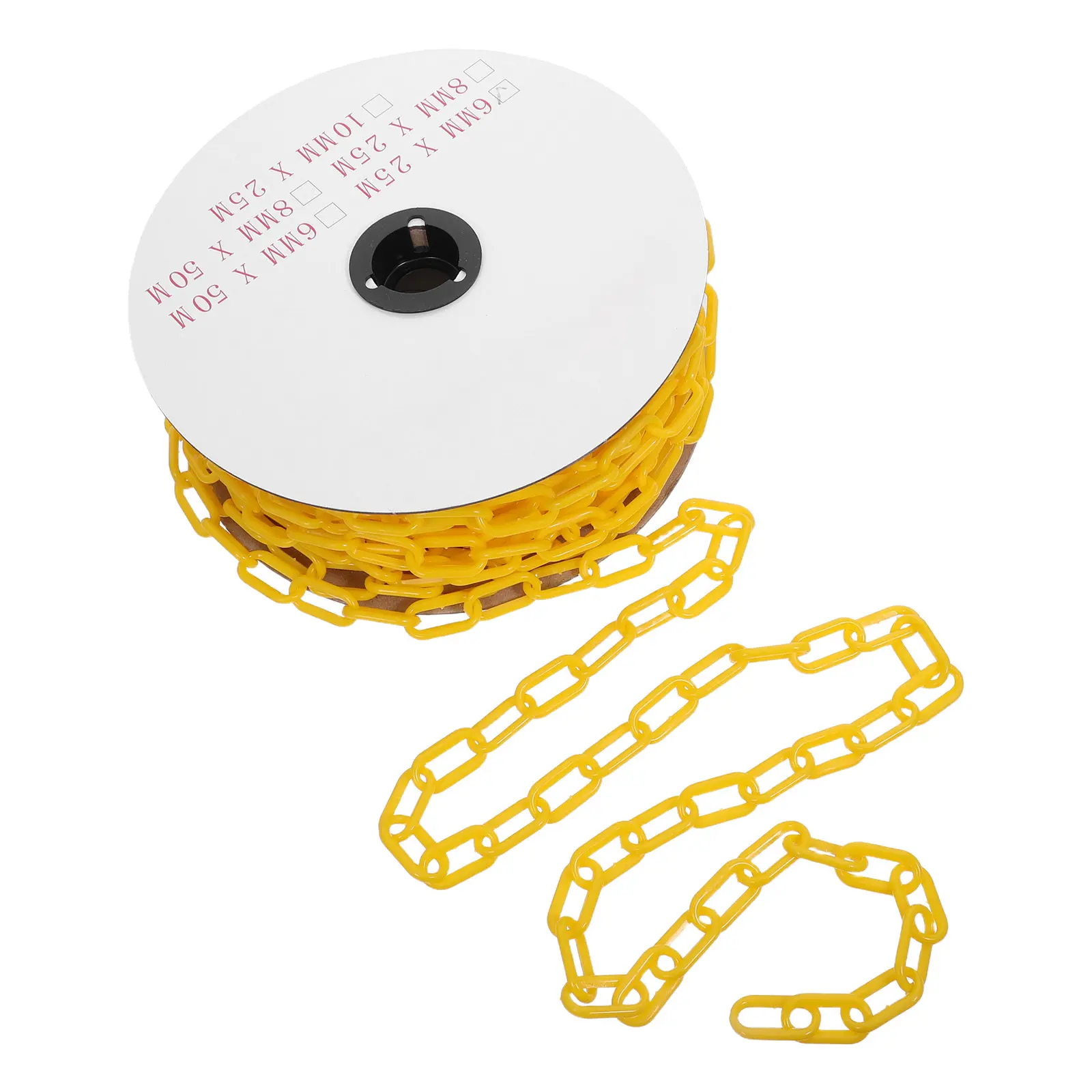82Ft Yellow Plastic Safety Barrier Chain Heavy Duty Weatherproof Uv Resistant for Crowd Control Parking Lot Driveway Garden