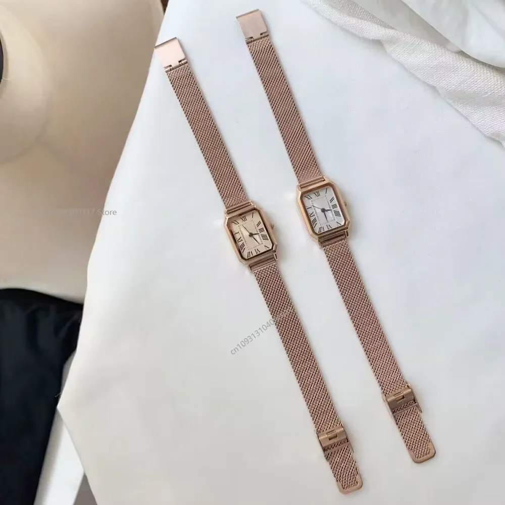 Relógios retro clássico casual quartzo retângulo romano dial relógio moda simples relógios de pulso de luxo para presente feminino relógios de pulso