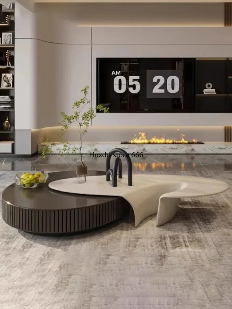 Minimalista Sala Sofá, Triangular Coffee Table Combinação