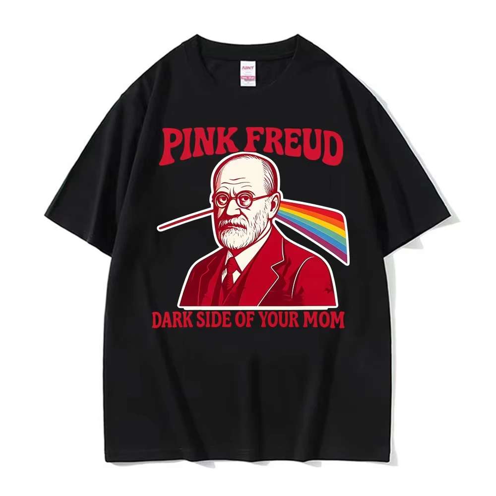 Camisetas divertidas con parodia del meme de Pink Freud, camisetas holgadas de gran tamaño para hombres y mujeres, camiseta de algodón cómoda, ropa de calle