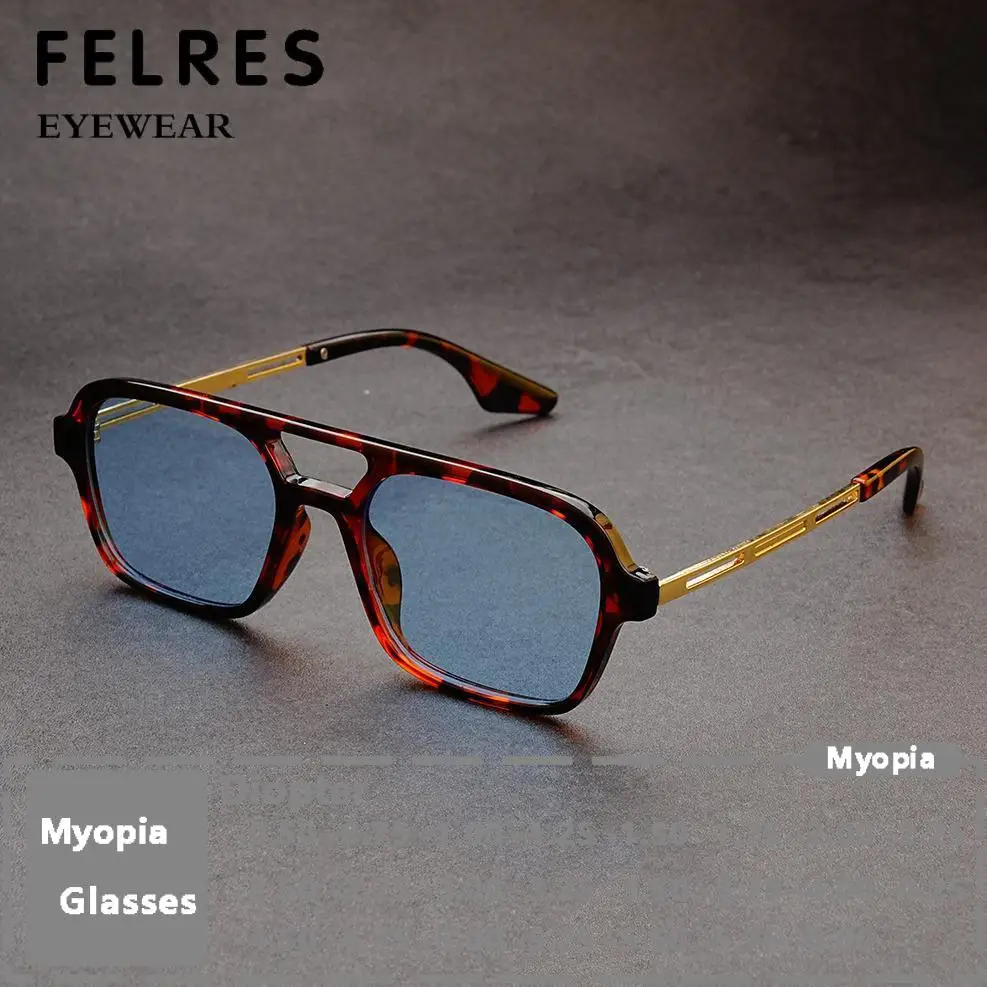 

Pilot Blue Myopia Sunglasses For Men Women Classic Double Bridge Prescription Nearsighted Eyewear Outdoor Shade Sun Glasses