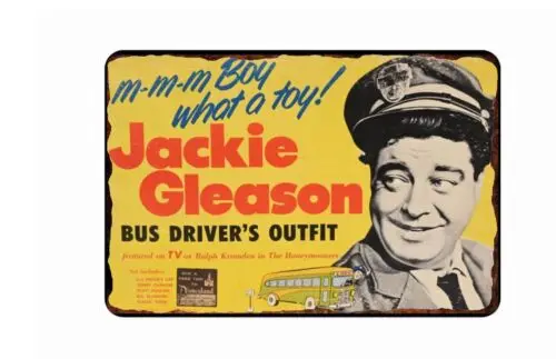 HOneymooners Bus Driver Outfit  Tin Sign  8x12 Disrtressed Art Image 1pc