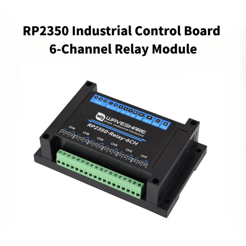 RP2350 Industrial Control Board 6‑Channel Relay Module, Industrial‑Grade Isolated Circuit Protection, RS485 / Pico Interface