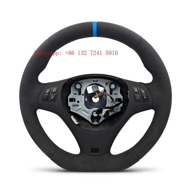 Hongsheng  Red/Blue Top Stripe  OEM Full  Flat Bottom Car Steering Wheel for  E90 E91 E92 E93 M3 E82 E81 E87 E88