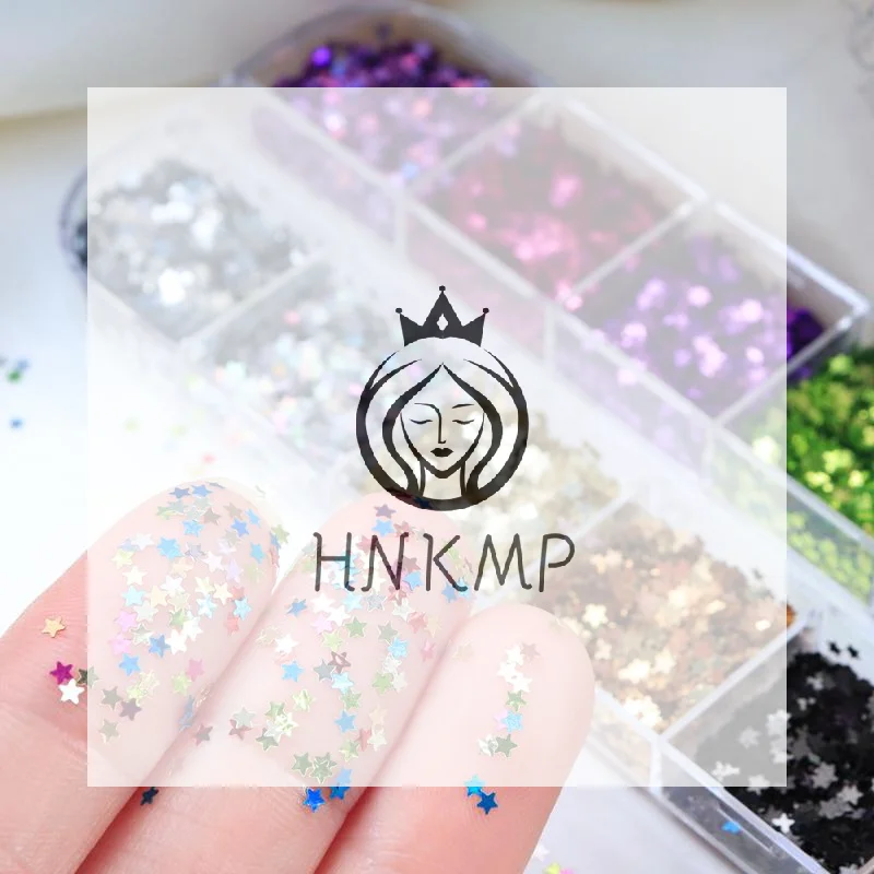 Star Glitter Confetti Set 12 Grids Box Holographic Sequins for 3D Nail Art DIY Manicure Decorations Accessories Flakes Kit