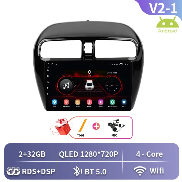 Android 15 Autoradio Voor Mitsubishi Mirage Attrage 2012-2018 Space Star 2014 Gps Navigatie Stereo Multimedia