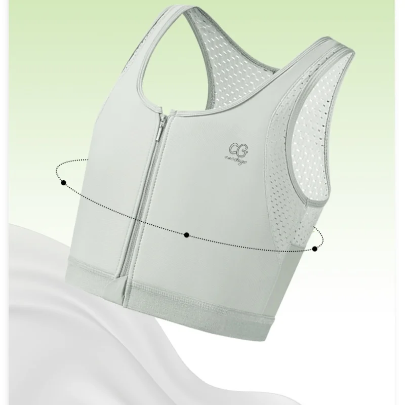 

Корсет-бандаж на молнии для утяжки груди, спортивный бюстгальтер-бандаж, короткий утягивающий корсет для большой груди, корректирующее белье