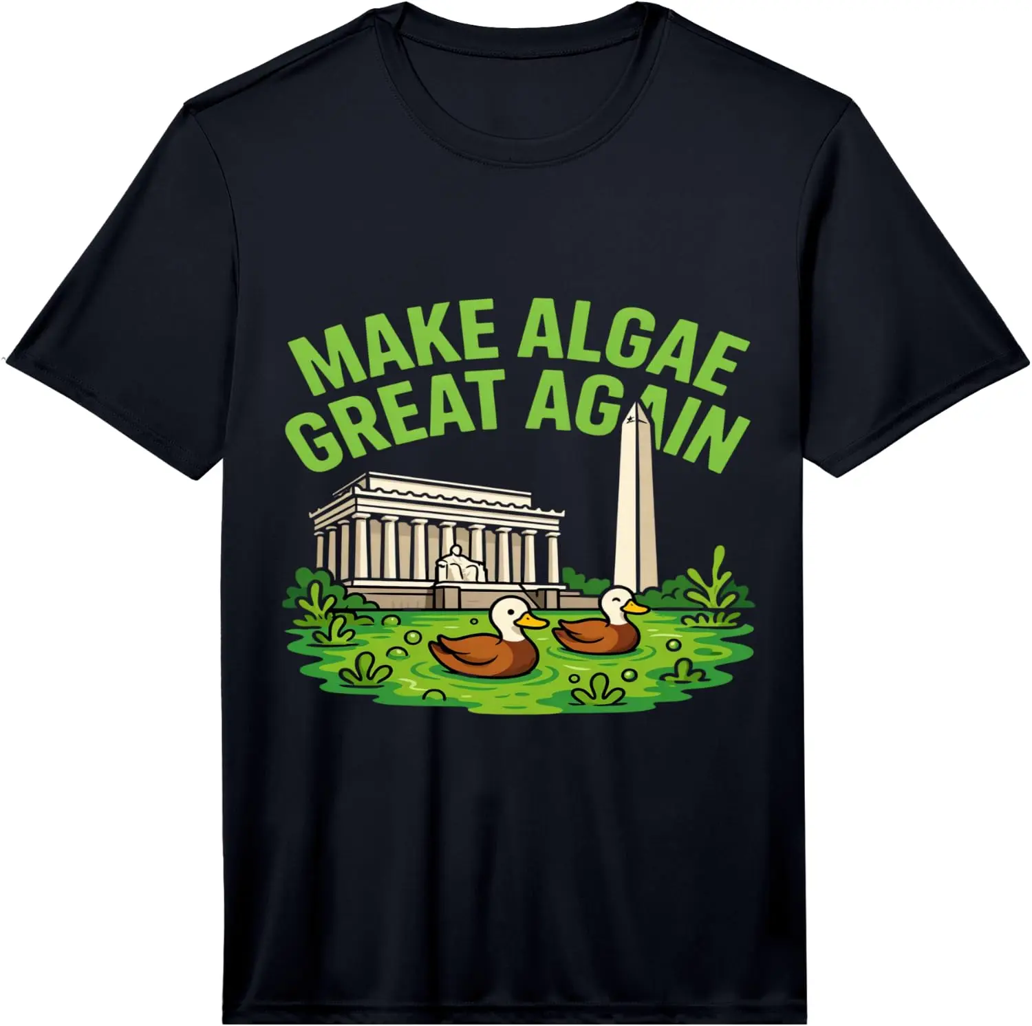 Mens Make Algae Again Performance T-Shirt 100% Cotton Trendy Y2K Short-Sleeve Tee – Soft, Quick-Drying, & Moisture-Wicking;
