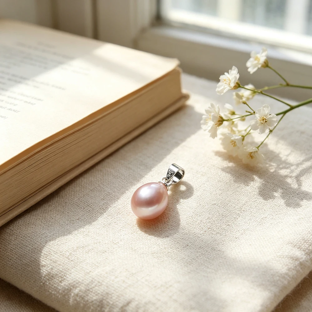 AAAA Quality 7-10mm Rice Shape Freshwater Pearl Pendant Head 925 Sterling silver Pendant DIY for Women Necklaces