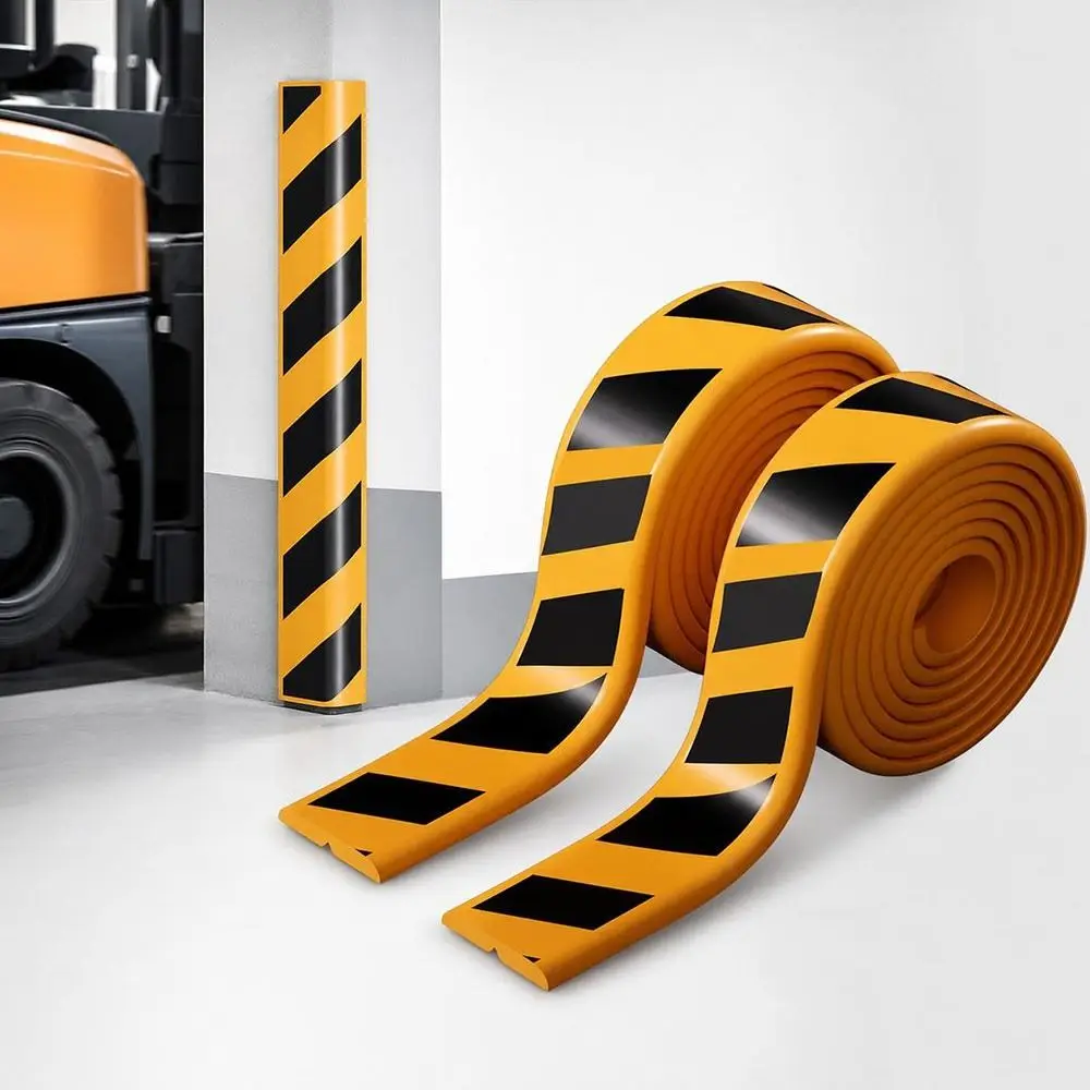 2M Garage Wall Guard Anti-collision Thickened Car Door Corner Protection Sticker Self-adhesive Black&Yellow Color