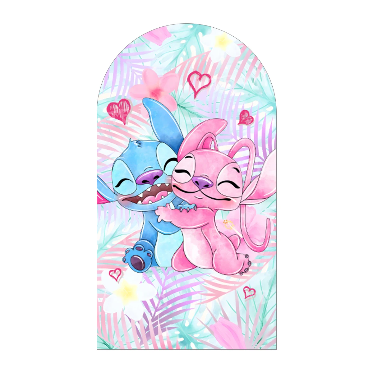 TB Lilo & Stitch arc toile de fond couverture feuilles de palmier tropicales bébé douche enfants fête d'anniversaire décoration photographie fond mur