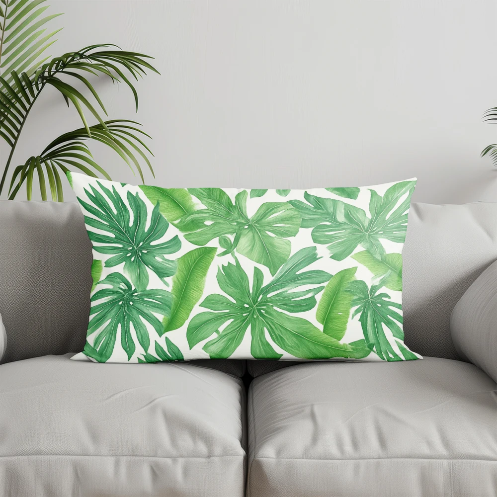 ديكور المنزل نمط أوراق الاستوائية رمي وسادة مناسبة ل أريكة غرفة نوم سيارة وسادة غطاء وسادة مستطيلة الظهر وسادة