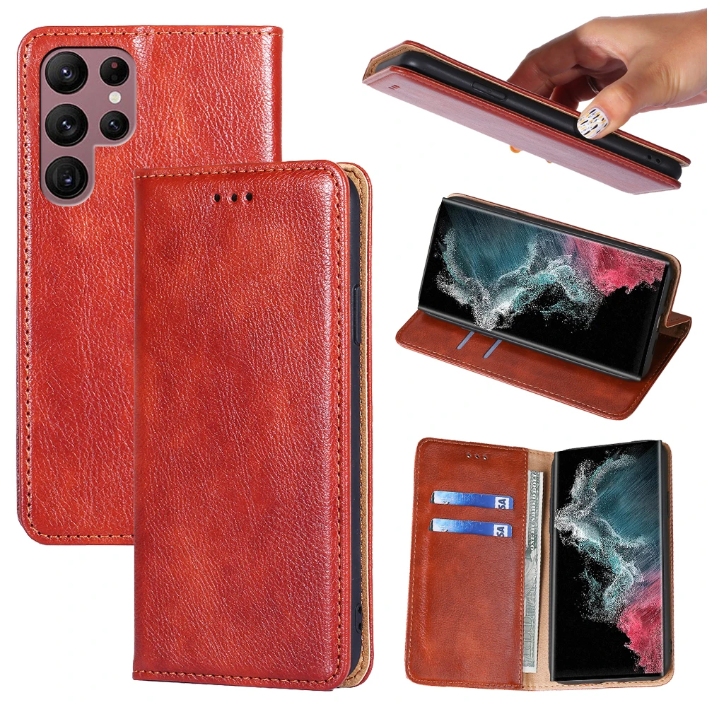 Wallet Leather Case for Samsung Galaxy S23 S22 S21 S20 FE Ultra Plus S10 S8 Plus  A72  A70 A71  A21s Flip Cover