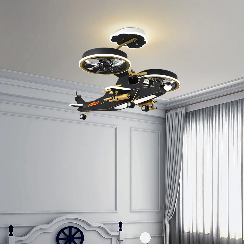 New Interior Ceiling Fan lights for boys children kids room lamparas de teco Modern LED Ceiling lamp for baby room Ceiling fans