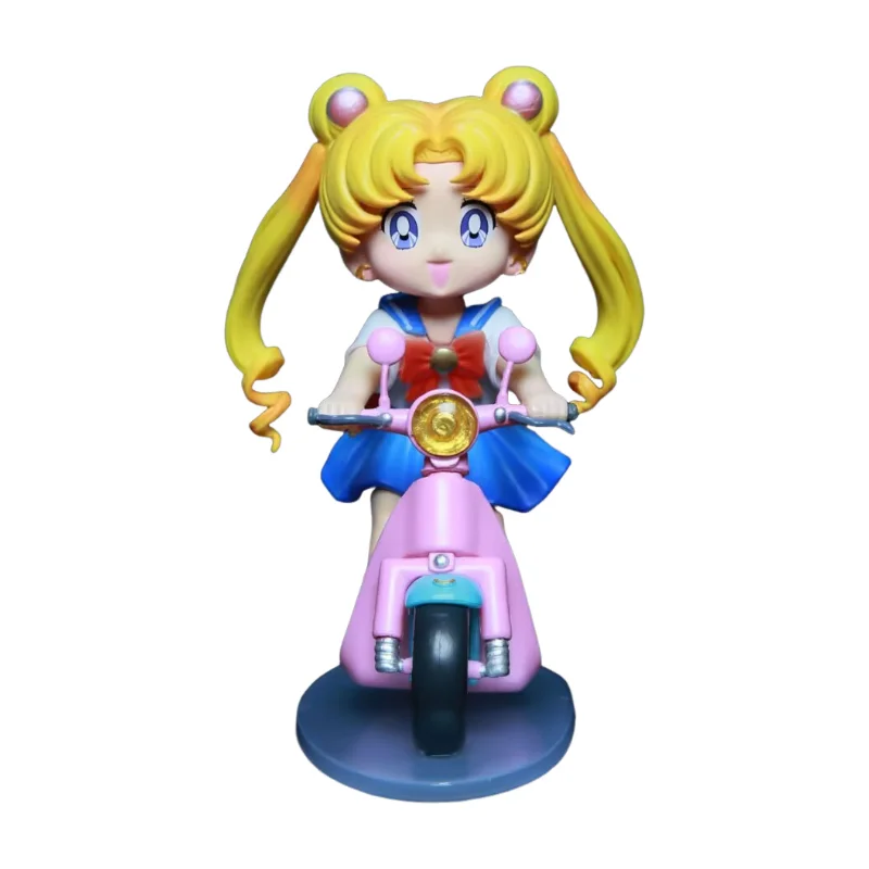12 cm Sailor Moon Tsukino Usagi Rit Een Motorfiets Anime Figuur Model Standbeeld Jongens Collectie Desktop Decoratie Ornament Speelgoed Geschenken