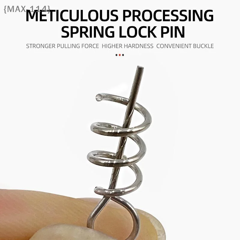 【MAX-114】Stainless Steel Fishing Twist Lock Pin Tool - Spring Hook Centering Latch Needle for Soft Lure Bait Worm【WX】