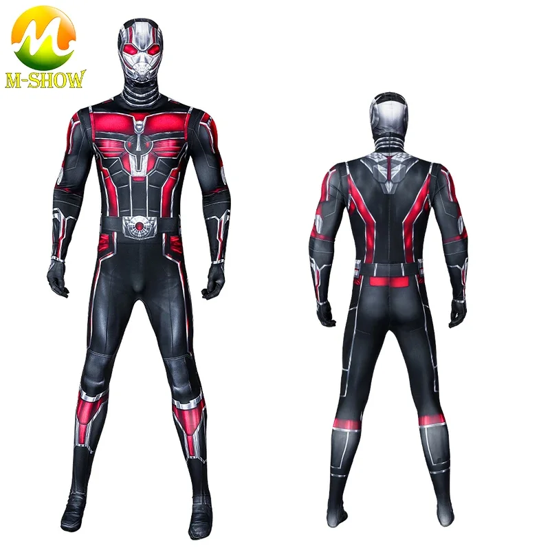 Adult Men Ant 3 Scott Lang Cosplay Costume Jumpsuit Masquerade Halloween Party Bodysuit