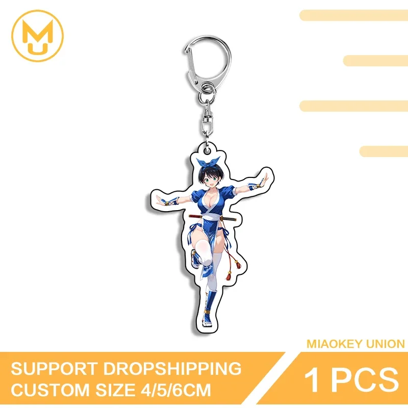 Alluring Ruka Sarashina Trendy Amusing Naughty Unique Double Sided Acrylic Keyring Advance Guard Creative Personality Jewelry
