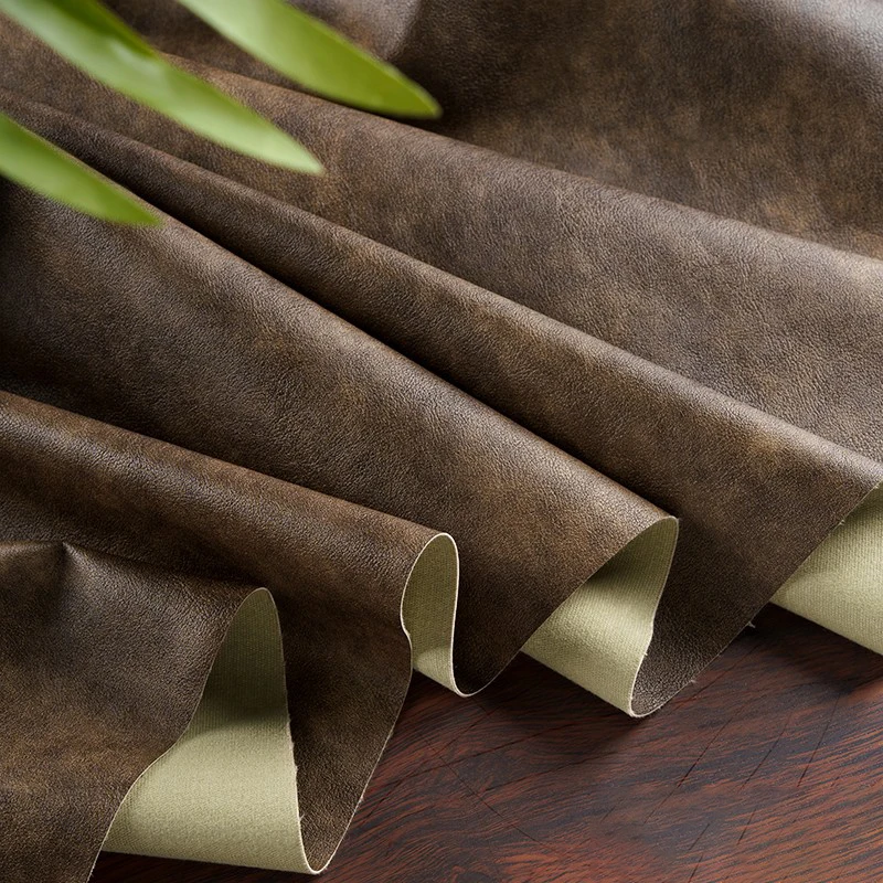 1m Distressed PU Leather Fabric Retro Textured Faux Leather Cloth for Fashion Jacket Trousers Skirt Handbag DIY Making