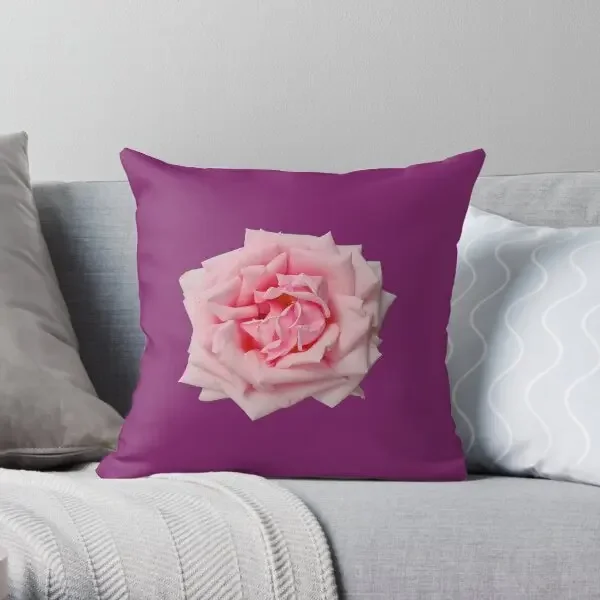 Pale Pink Rose  Printing Throw Pillow Cover Comfort Car Hotel Decorative Soft Throw Case Sofa Pillows not include One Side