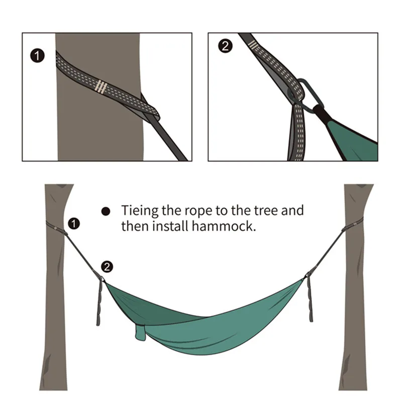 Heavy Duty Hammock Straps 600lbs Polyester Rope With 5 Rings For Secure Outdoor Camping And Hanging