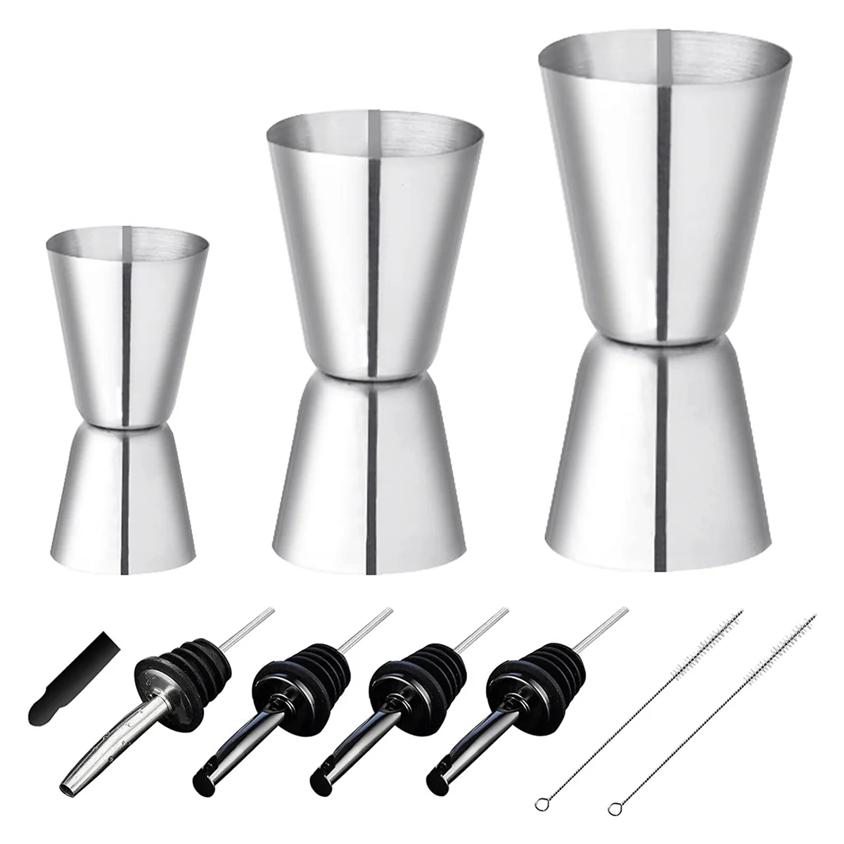 

1 Set Cocktail Measuring Cups Stainless Steel Bar Measure 3/4/5Cl Small Jigger with Inner Scaling Dual Measuring Cups