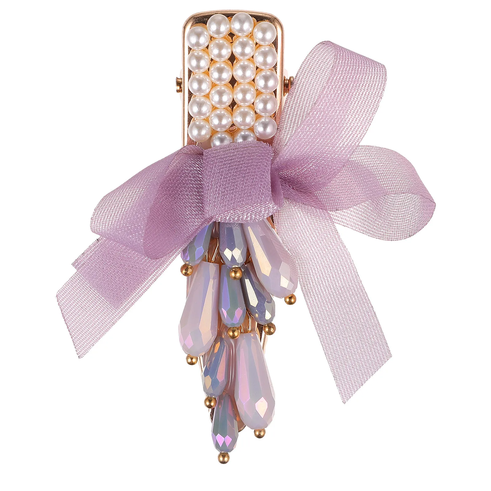 

Заколка для волос с кристаллами и бантом, инкрустированная стразами, для свадьбы, дня рождения, помолвки, винтажная, с жемчугом, женская, 1 шт.