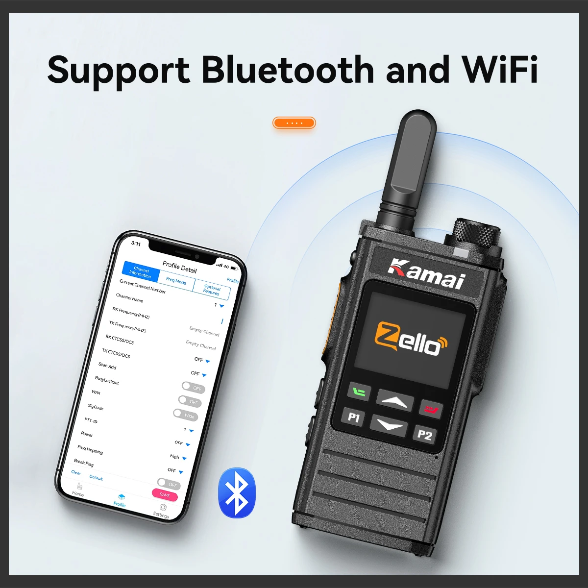 Zello Walkie Talkie Global POC Сетевое радио Wi-Fi BlueTooth GPS Водонепроницаемая дальняя связь по всему миру разговорочная двусторонняя радиостанция