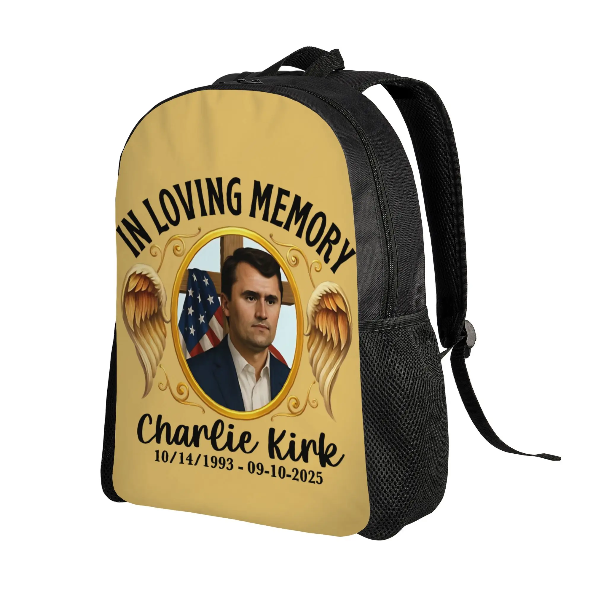 Charlie Kirk in memory patriot USA Backpack  Kawaii Backpacks Teen Travel Soft High School Bags Custom Rucksack