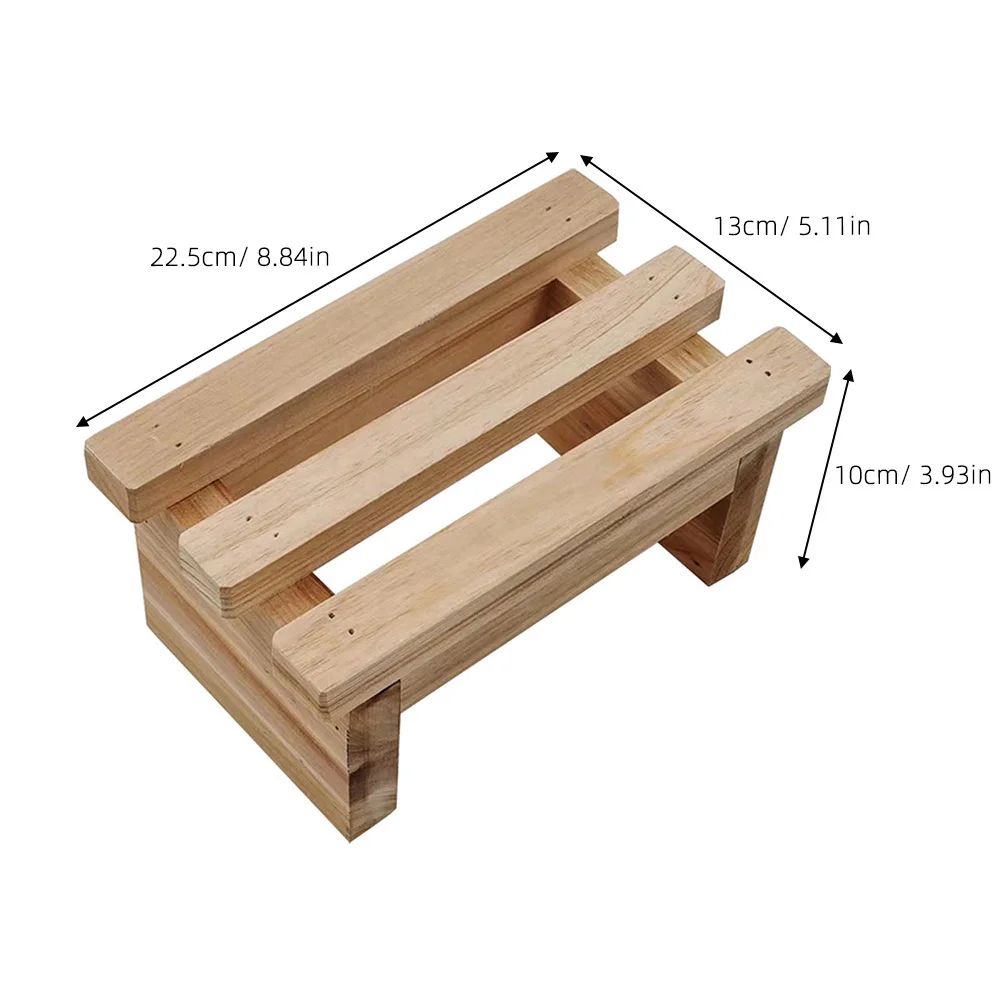 مقعد خشبي مدمج للارتداء، مقعد صغير مقاوم للارتداء، مسند قدم منزلي، هيكل ثابت، مقعد متدرج #6