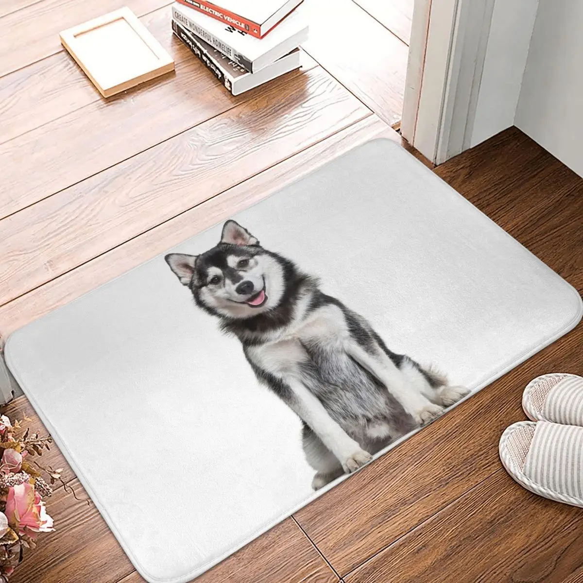 Pomsky alfombra de baño para perros, alfombrilla de baño para mascotas, decoración del hogar para ducha, absorbente, antideslizante, personalizada, almohadilla de inodoro DIY