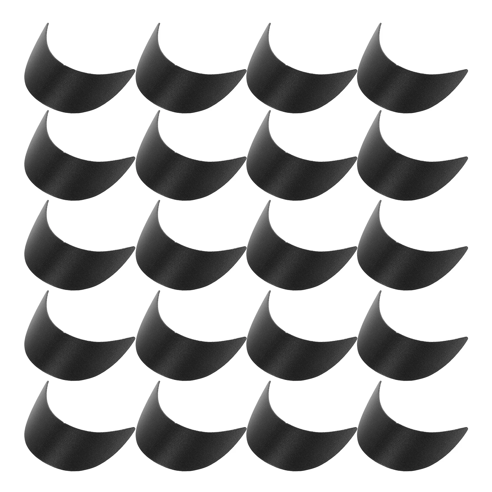 

20pcs Hat Liners For Baseball Caps Plastic Visor Inserts Sun Protection Cap Brim Shields Uv Face Coverage Fit All Sizes Black
