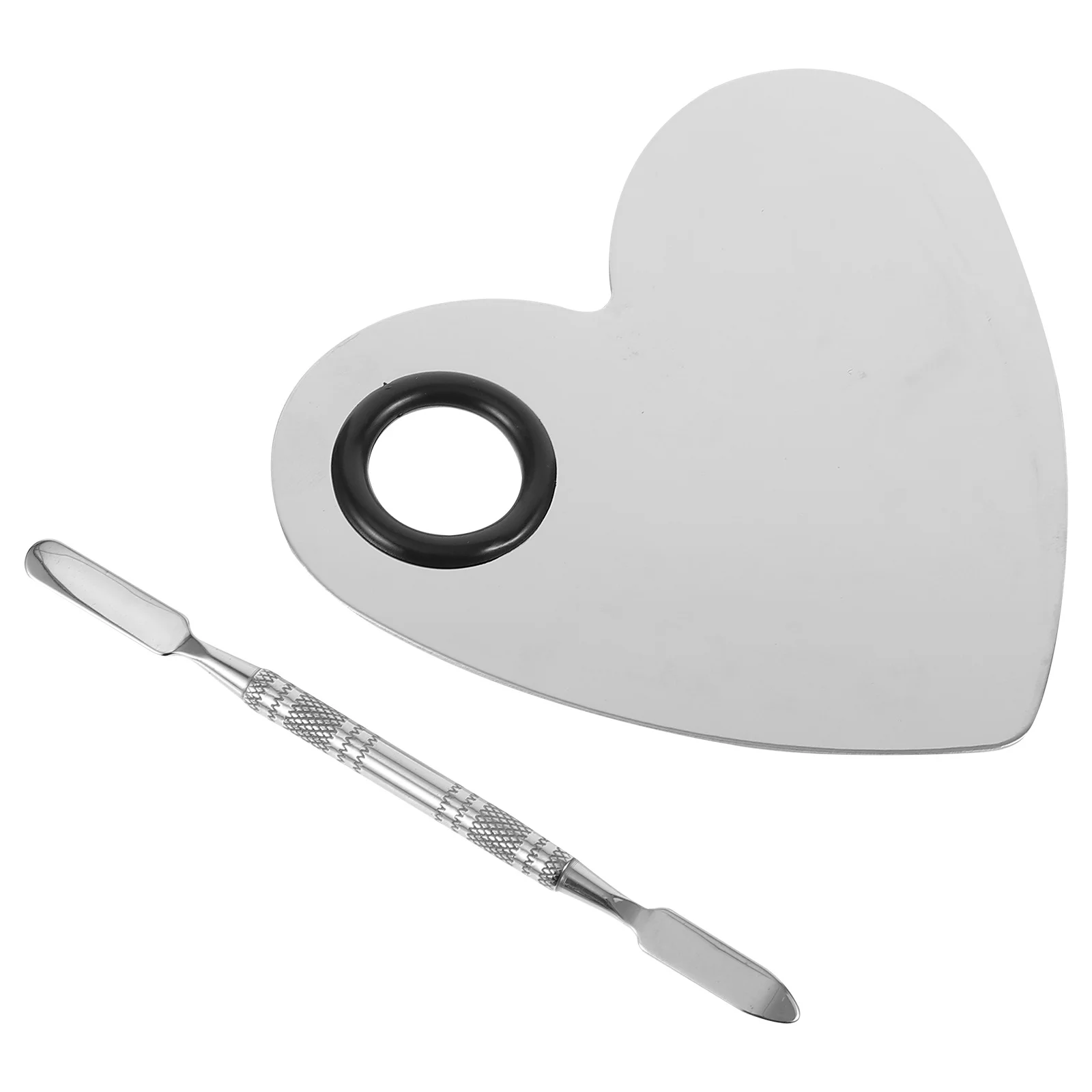 1 مجموعة شكل قلب مسمار الفن لوحة ألوان الفولاذ المقاوم للصدأ لوحة مسمار خلط القلم المهنية DIY مانيكير أداة لوحات الفن #5